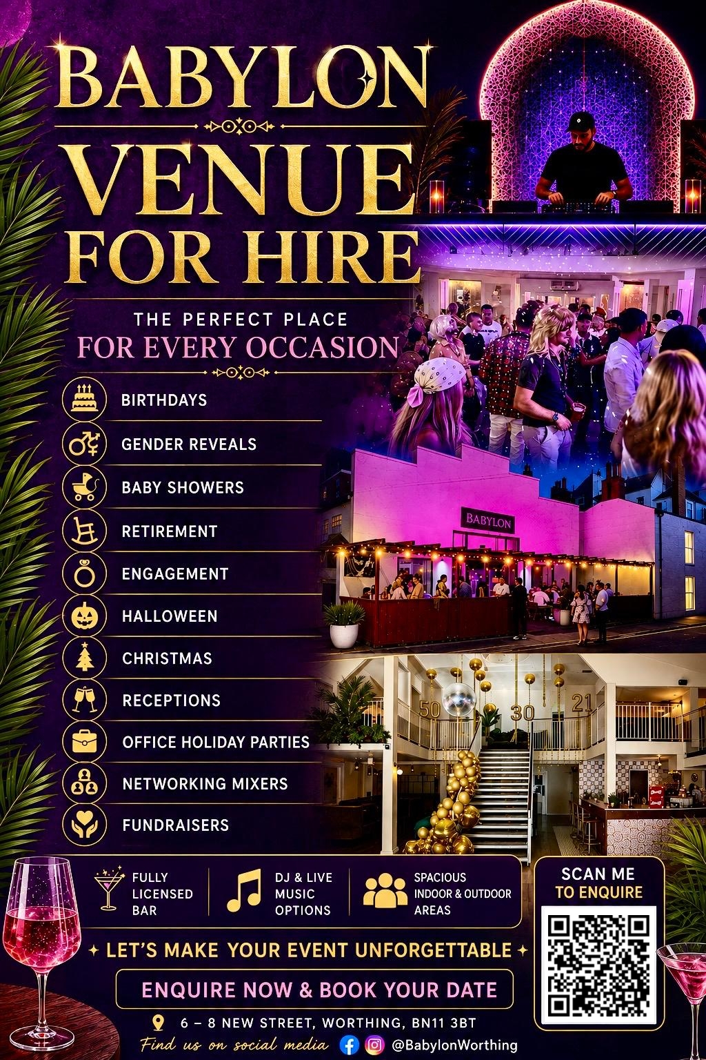 Babylon Worthing Venue Hire